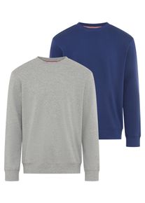 MAN'S WORLD Sweatshirt MAN'S WORLD, Herren, Gr. L (52/54), marine, angeraute Sweatware, Obermaterial: 60% Baumwolle, 40% Polyester. Obermaterial Melange: 85% Baumwolle, 15% Viskose, unifarben, Basic, normal, Rundhals, angesetztes B&uuml;ndchen, Sweatshirts Sweatshirt, mit Rundhalsausschnitt, unifarben, Langarm, normale Passform