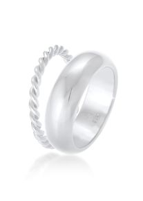Ring-Set Elli Premium "Ring Bandring Twisted Gedreht 2er Set Basic 925 Silber" Gr. 56, silber, Fingerringe, Damen, 56, ohne Stein, Silber 925 (Sterlingsilber), Ring-Set