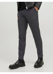 Jack & Jones Chinohose JACK & JONES "JPSTMARCO &ndash; Chinohose mit mittlerer Taille, Slim Fit, bequem", Herren, Gr. 28, L&auml;nge 32, grau (dunkelgrau), Web, Obermaterial: 52% Polyester, 21% Nylon, 17% Viskose, 10% Elasthan, meliert, unifarben, slim fit normal, Hosen Chinohose, unifarben, modisch, slim fit, Web
