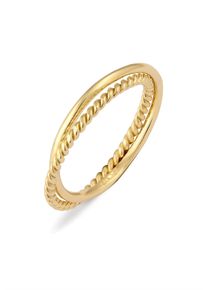 Silberring Elli Premium "Ring Wickelring Klassik Fein Gedreht 375 Gelbgold" Gr. 50, gold, Fingerringe, Damen, 50, Gelbgold 375, Silberring