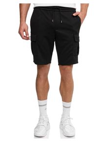 Shorts INDICODE "INNello cargo shorts", Herren, Gr. L, N-Gr, schwarz, Web, Obermaterial: 95% Polyester, 5% Elasthan, bedruckt, regular fit kniefrei, Hosen Shorts