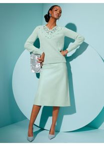 CR&Eacute;ATION L Strickpullover CREATION L "Lyocell-Mix-Pullover", Damen, Gr. 52, gr&uuml;n (kalkmint), 61% Polyamid, 25% Lyocell, 14% Polyester, unifarben, Pullover Strickpullover