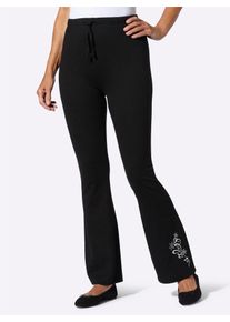 Jazzpants, Damen, Gr. 46, Normalgr&ouml;&szlig;en, schwarz, 100% Baumwolle, unifarben, Hosen Jazzpants