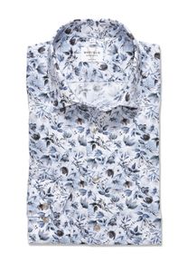 Langarmhemd MARVELIS, Damen, Gr. 47, N-Gr, bleu, Web, Obermaterial: 100% Baumwolle, gebl&uuml;mt, h&uuml;ftbedeckend, Rundhals, 2-Knopf-Manschette, Hemden Langarmhemd, mit floralem Allover-Print