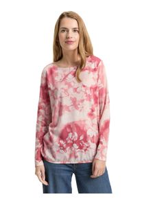 Langarmshirt Tom Tailor, Damen, Gr. XL, rot brushed flower design, Web, Obermaterial: 70% Viskose, 30% Polyester, bedruckt, regular fit normal, U-Boot-Ausschnitt, gerader Abschluss, Shirts Langarmshirt, mit All-Over Print