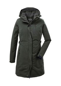 Parka Killtec "KOW 165 WMN PRK", Damen, Gr. 46, gr&uuml;n (olivgr&uuml;n), Obermaterial: 100% Polyester;Futter: 100% Polyester;F&uuml;llung: 100% Polyester, Jacken Parka, Wasser- und winddichter Parka mit Teddyfleece und abnehmbarer Kapuze