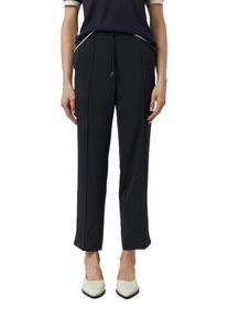 Stoffhose comma, Damen, Gr. 46, N-Gr, navy, Web, Obermaterial: 97% Polyester, 3% Elasthan. Futter: 100% Polyester, unifarben, schmal lang, Hosen Stoffhose, mit Gummizug und Kordelzug