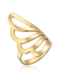 Silberring NENALINA "Ring Basic Wellen Geschwungen Schlicht 925 Silber" Gr. 58, gold, Fingerringe, Damen, 58, Silber 925 (Sterlingsilber), Silberring