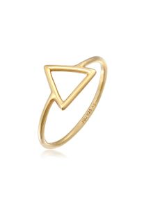 Silberring Elli "Ring Trend Dreieck Statement 925 Silber" Gr. 52, gold, Fingerringe, Damen, 52, Silber 925 (Sterlingsilber), Silberring
