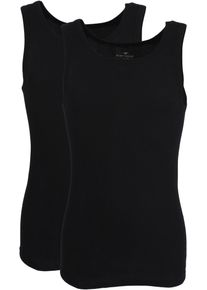 Tanktop Tom Tailor "Montana", Herren, Gr. L, schwarz, Rippware, Obermaterial: 100% Baumwolle, unifarben, Basic, figurbetont h&uuml;ftbedeckend, Rundhals, Tops Tanktop, Rundhalsausschnitt, slim fit, basic, elastisch, h&uuml;ftbedeckend