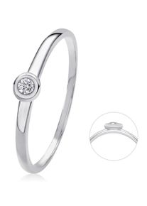 Diamantring ONE ELEMENT "0,03 ct Diamant Brillant Ring aus 585 Wei&szlig;gold" Gr. 54, silber, Fingerringe, Damen, 54,mit Brillant, Wei&szlig;gold 585, Diamantring