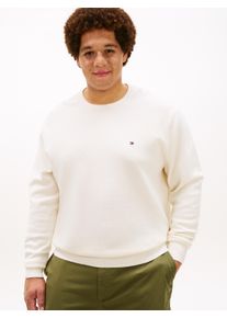 Tommy Hilfiger Big & Tall Rundhalspullover "ESSENTIAL STRUCTURE CREW NECK", Herren, Gr. XXL, ivory petal, Strick, Obermaterial: 100% Baumwolle, TOMMY HILFIGER BIG & TALL, unifarben, regular fit normal, Rundhals, eingesetzt Rippb&uuml;ndchen, Pullover Rundhalspullover, Gro&szlig;e Gr&ouml;&szlig;en, regular fit