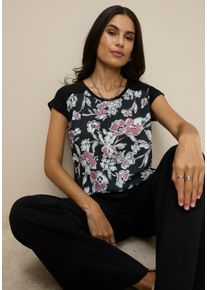 Shirtbluse Tamaris, Damen, Gr. 40, rosa, Obermaterial: 95% Viskose, 5% Elasthan. Vorderteil: 100% Polyester, figurumspielend h&uuml;ftbedeckend, Rundhals, Blusen Shirtbluse, in lockerer Form mit Print, Topseller