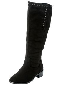 Weitschaftstiefel sheego, Damen, Gr. 42, XXL-Schaft, schwarz, Lederimitat, Schuhe Weitschaftstiefel