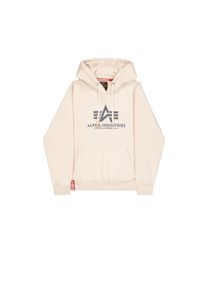 Hoodie Alpha Industries "Basic Hoodie BL", Herren, Gr. S, wei&szlig; (jet stream wei&szlig;), Obermaterial: 80% Baumwolle, 20% Polyester, regular fit, Sweatshirts Hoodie