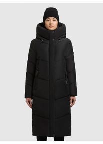 Steppmantel Khujo "PULSET MATT", Damen, Gr. S (36), schwarz, Steppware, Obermaterial: 100% Polyester. Futter: 100% Nylon. Wattierung: 100% Polyester, unifarben, knielang, elastischer Bund, M&auml;ntel Steppmantel, gro&szlig;e Kapuze, Rei&szlig;verschlusstaschen