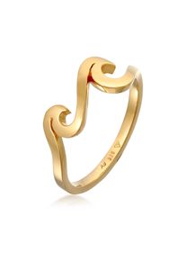 Silberring Elli "Ring Wellen Wave Ozean Maritim 925 Silber" Gr. 54, gold, Fingerringe, Damen, 54, Silber 925 (Sterlingsilber), Silberring