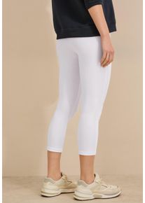 3/4-Leggings Cecil, Damen, Gr. XXL (46), N-Gr, wei&szlig;, Jersey, Obermaterial: 95% Baumwolle, 5% Elasthan, unifarben, k&ouml;rpernah 3/4-L&auml;nge, Hosen 3/4-Leggings, Capri mit Stretch und elastischem Bund