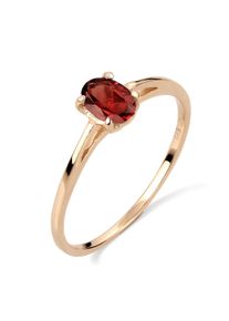 Silberring Elli Premium "Ring Solit&auml;r Granat Dunkelrot 585 Gelbgold" Gr. 54, gold, Fingerringe, Damen, 54, Gelbgold 585, Silberring