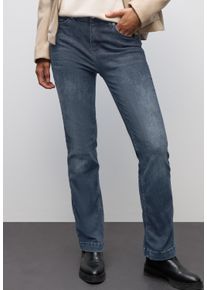 Slim-fit-Jeans Street One "QR Style Bootcut", Damen, Gr. 27, L&auml;nge 32, blau schwarz random washed, Denim/Jeans, Obermaterial: 89% Baumwolle, 8% Polyester, 3% Elasthan, unifarben, slim fit lang, Jeans Slim-fit-Jeans, im 5-Pocket-Style und mit Stretch