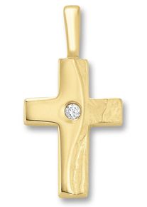 Kettenanh&auml;nger ONE ELEMENT "Zirkonia Kreuz Anh&auml;nger aus 333 Gelbgold", gold, Schmuckanh&auml;nger, Damen, Gelbgold 333, Kettenanh&auml;nger