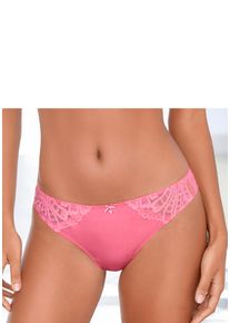 Tanga Lascana "Flora", Damen, Gr. 44/46, pink, Spitze, Obermaterial: 89% Polyamid, 11% Elasthan, Unterhosen Tanga, hinten aus leicht transparenter Spitze