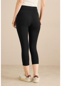 3/4-Leggings Cecil, Damen, Gr. M (40), N-Gr, schwarz, Jersey, Obermaterial: 95% Baumwolle, 5% Elasthan, unifarben, k&ouml;rpernah 3/4-L&auml;nge, Hosen 3/4-Leggings, Capri mit Stretch und elastischem Bund