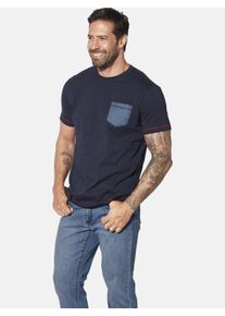 T-Shirt Jan Vanderstorm "Doppelpack T-Shirt BALDEN", Herren, Gr. 4XL, wei&szlig; (wei&szlig; dunkelblau), Obermaterial: 100% Baumwolle CO., Shirts T-Shirt