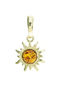 Kettenanh&auml;nger OSTSEE-SCHMUCK "OSTSEE-SCHMUCK Anh&auml;nger Sonne Anh&auml;nger Sonne", gelb (wei&szlig;, neutral), Schmuckanh&auml;nger, Damen, 24 x 13mm, Gelbgold 333, 1,3 g, Kettenanh&auml;nger