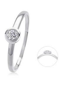 Diamantring ONE ELEMENT "0,08 ct Diamant Brillant Ring aus 585 Wei&szlig;gold" Gr. 50, silber, Fingerringe, Damen, 50,mit Brillant, Wei&szlig;gold 585, Diamantring