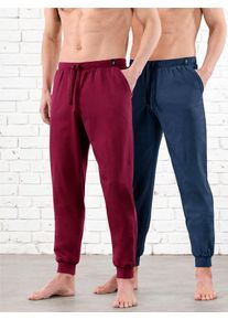 w&auml;schepur Schlafhose W&Auml;SCHEPUR, Herren, Gr. 44/46, Normalgr&ouml;&szlig;en, bunt (marine, dunkelrot), 100% Baumwolle, unifarben, Hosen Schlafhose