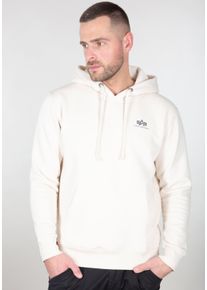 Hoodie Alpha Industries "Basic Hoodie SL", Herren, Gr. XS, wei&szlig; (jet stream wei&szlig;), Obermaterial: 80% Baumwolle, 20% Polyester, regular fit, Sweatshirts Hoodie