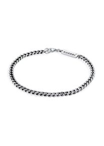 Armkette Kuzzoi "Armband Herren Panzer Massiv 925 Silber" Gr. 210, schwarz, Armb&auml;nder, Herren, 210, Silber 925 (Sterlingsilber), Armkette