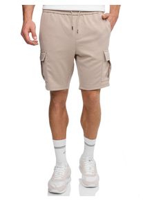 Shorts INDICODE "INNello cargo shorts", Herren, Gr. L, N-Gr, simply taupe, Web, Obermaterial: 95% Polyester, 5% Elasthan, bedruckt, regular fit kniefrei, Hosen Shorts
