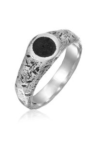 Siegelring HAZE & GLORY "Ring Siegelring Lava Mount Agung 925 Silber" Gr. 66, silber, Fingerringe, Herren, 66, ohne Stein, Silber 925 (Sterlingsilber), 9mm, Siegelring