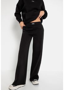 Sweatpants LSCN BY LASCANA, Damen, Gr. 44/46, N-Gr, schwarz, Sweatware, Obermaterial: 60% Baumwolle, 40% Polyester, unifarben, bequem, Hosen Sweatpants, extra weiche Sweatware