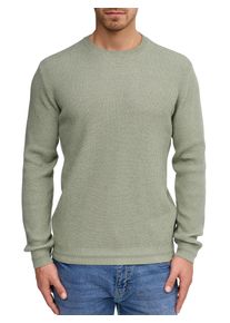 Strickpullover INDICODE "INMoxey", Herren, Gr. S, sea spray, Strick, Obermaterial: 100% Baumwolle, unifarben, regular fit normal, Rundhals, B&uuml;ndchen, Pullover Strickpullover