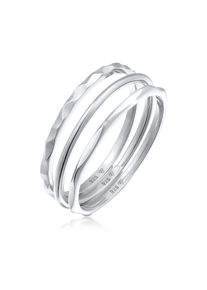 Ring-Set Elli "Ring Stapelring Stacking Boho Set (3 tlg.) 925 Sterling Silber" Gr. 54, silber, Fingerringe, Damen, 54, ohne Stein, Silber 925 (Sterlingsilber), Ring-Set
