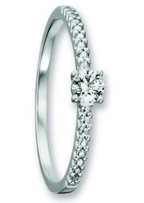 Goldring ONE ELEMENT "Zirkonia Ring aus 333 Wei&szlig;gold" Gr. 54, silber, Fingerringe, Damen, 54,mit Zirkonia, Wei&szlig;gold 333, Goldring
