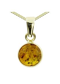 Kette und Anh&auml;nger Set OSTSEE-SCHMUCK "- Classic 8 mm - Gold 333/000 - Bernstein" Gr. 42, gold (gold 333, goldfarben, gelb), Schmuck_Sets, Damen, 42, Gelbgold 333, Kette und Anh&auml;nger Set