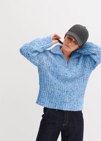 bonprix Troyer mit &uuml;berschnittener Schulter, blau, Gr.44/46 (L), Modischer Troyer-Pullover mit &uuml;berschnittener Schulter