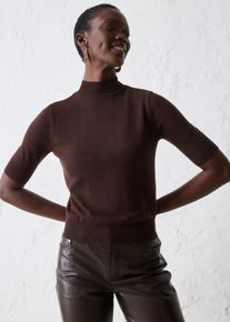 bonprix Rollkragenpullover aus weichem Woll-Mix, braun, Gr.32/34 (XS), weicher Rollkragenpullover mit Wolle, 50% Baumwolle