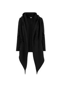 Strickjacke Urban Classics "Urban Classics Damen Ladies Hooded Sweat Cardigan", Damen, Gr. L, schwarz, 80% Baumwolle, 20% Polyester, unifarben, normal, ohne Ausschnitt, Strickjacken Strickjacke