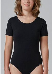 Kurzarmbody Skiny "Body Collection", Damen, Gr. 36, N-Gr, schwarz, Obermaterial: 95% Baumwolle, 5% Elasthan, unifarben, Basic, figurbetont, Rundhals, Bodys Kurzarmbody, bequem, weich, schlicht, kurz&auml;rmlig, Baumwollmix