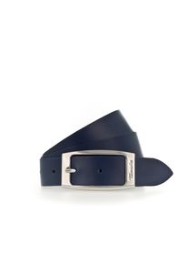 Lederg&uuml;rtel Tamaris, Damen, Gr. 85, blau, Rindsleder, unifarben, Basic, G&uuml;rtel Lederg&uuml;rtel, mit gl&auml;nzender Schlie&szlig;e in tollen Basic-Farben, Topseller