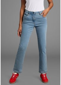 Gerade Jeans Arizona "Annett", Damen, Gr. 46, N-Gr, blau (bleached), Jeans, Obermaterial: 98% Baumwolle, 2% Elasthan, clean, Basic, normal lang, Jeans Gerade Jeans, bequeme Passform, 5-Pocket-Style, hohe Taille, Topseller