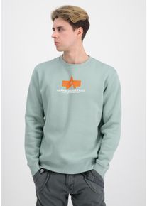 Sweater Alpha Industries "Basic Sweatshirt Rubber ML", Herren, Gr. M, gr&uuml;n (dusty gr&uuml;n), Obermaterial: 80% Baumwolle, 20% Polyester, regular fit, Sweatshirts Sweater