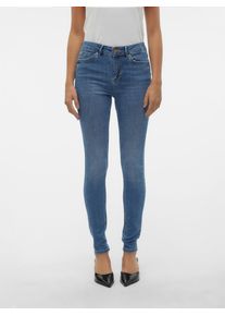 V&eacute;ro Moda Skinny-fit-Jeans VERO MODA "VMFLASH MR SKINNY JEANS LI347 NOOS", Damen, Gr. L (40), L&auml;nge 32, blau (medium blau denim), Denim/Jeans, Obermaterial: 89% Baumwolle, 9% Elastomultiester, 2% Elasthan, unifarben, skinny fit lang, Jeans Skinny-fit-Jeans, Baumwollmischung mit Stretch, regular waist, skinny fit, Topseller