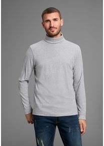 Rollkragenshirt Bruno Banani, Damen, Gr. 3XL (64/66), grau (dunkel grau meliert), Obermaterial: 85% Baumwolle, 15% Viskose, Basic, normal, Shirts Rollkragenshirt, auch zum Unterziehen