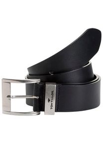 Lederg&uuml;rtel Tom Tailor "TTTOM", Herren, Gr. 110, schwarz, B&uuml;ffelleder, unifarben, G&uuml;rtel Lederg&uuml;rtel, 4 cm breiter Herreng&uuml;rtel, Casual und Jeans Look